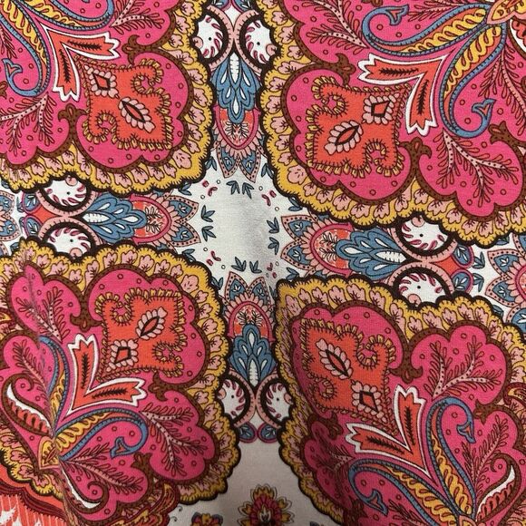 2/$30 Chicos Paisley Tunic Top Size L Colorful Boho Hippie Western Stretch - Picture 8 of 11